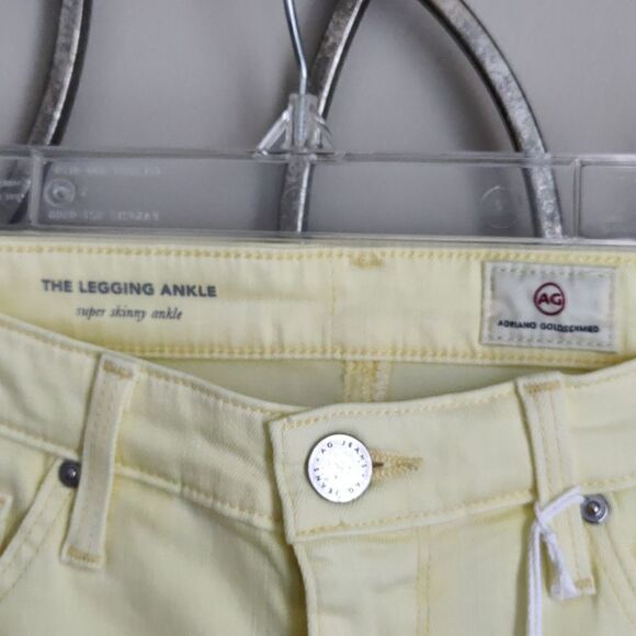 🤩HOST PICK 🤩NWT $188 AG Legging Super Skinny Ankle Butter Yellow jeans - Picture 7 of 10